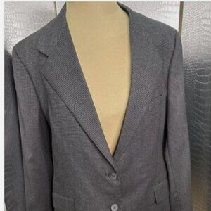 Saint Laurie Vintage 1980's Patterned Black Gray Skirt Suit Size Small